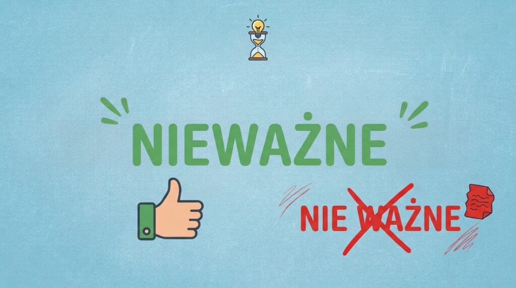 Grafika edukacyjna ze strzałkami skierowanymi do siebie, zielonym napisem "NAPRZECIW" i skreślonym "NA PRZECIW".
