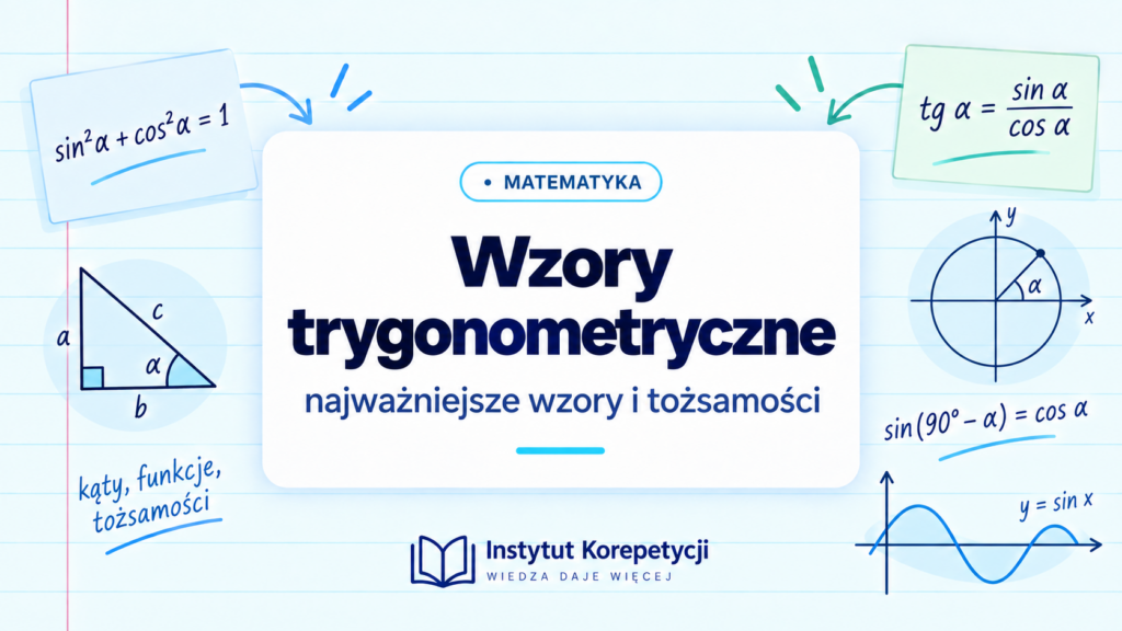 Wzory trygonometryczne - najważniejsze wzory i tożsamości