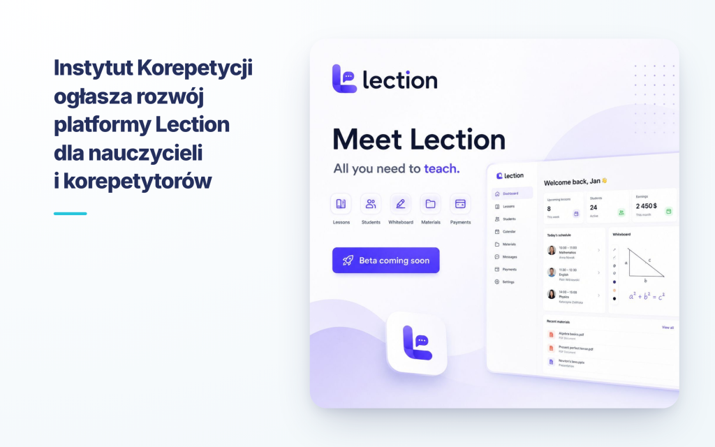 Instytut Korepetycji ogłasza rozwój platformy Lection dla nauczycieli i korepetytorów